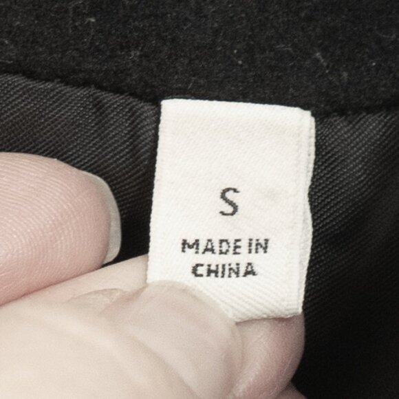 Babaton Cocoon Coat Black Cashmere Wool Funnel Neck Minimal Goth Quiet Lux Coat - Picture 14 of 16